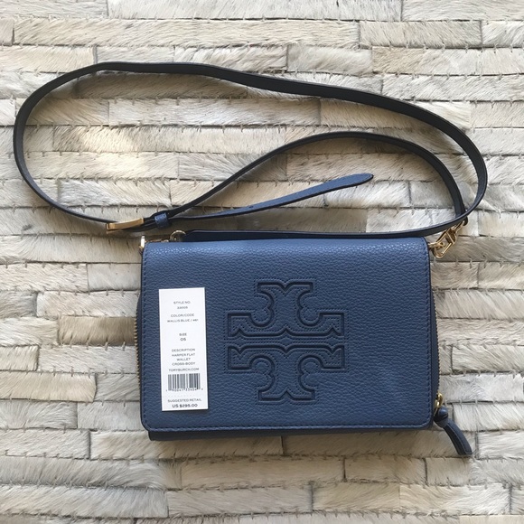 TORY BURCH Wallis Blue Leather Harper Cros… - Picture 6 of 12